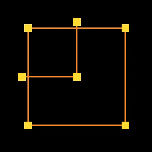Physarum network connecting seven terminals